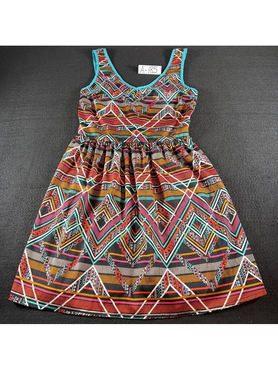 Band of Gypsies Dresses & Skirts - Band of Gypsies Dress Womens M Boho Tribal Geometric Smocked Fit Flare Colorfu